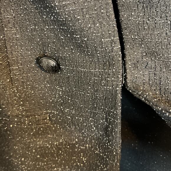 Lane Bryant Womens Blazer Jacket Size 14 Black Textured Metallic Clasp Front - Picture 9 of 11